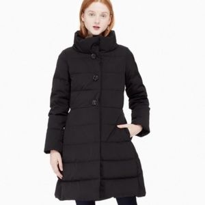 Kate Spade Jewel Button Puffer Down Coat Bow Back